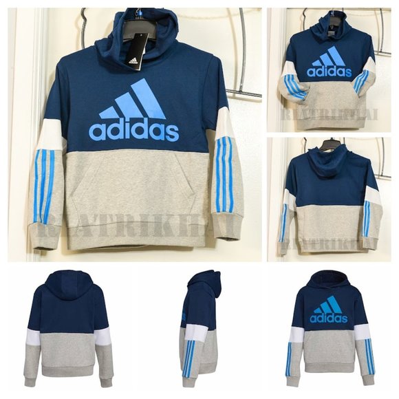 Blue/gray NWT adidas Youth boys Fleece Hoodie